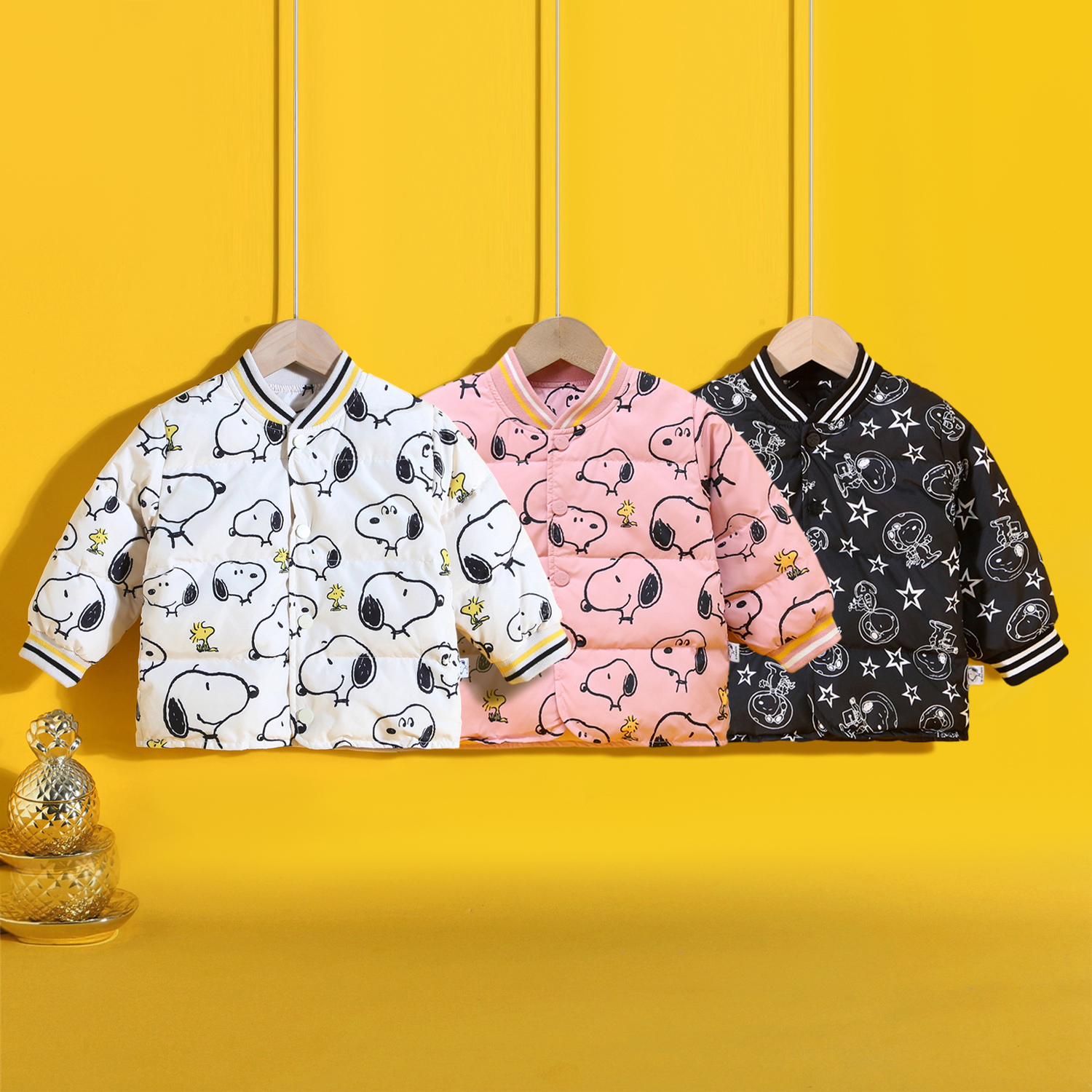 【奶爸专属】史努比羽绒服儿童90白鸭绒保暖开衫HCB385-AF001-AF029