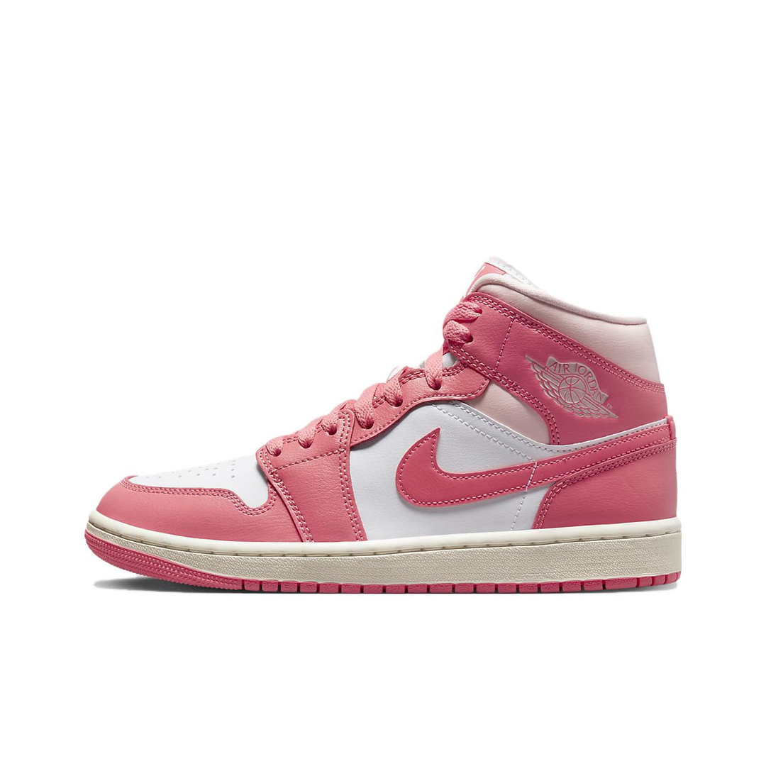 Nike/耐克AIR JORDAN1MID(GS) 女子白粉篮球鞋 BQ6472-186