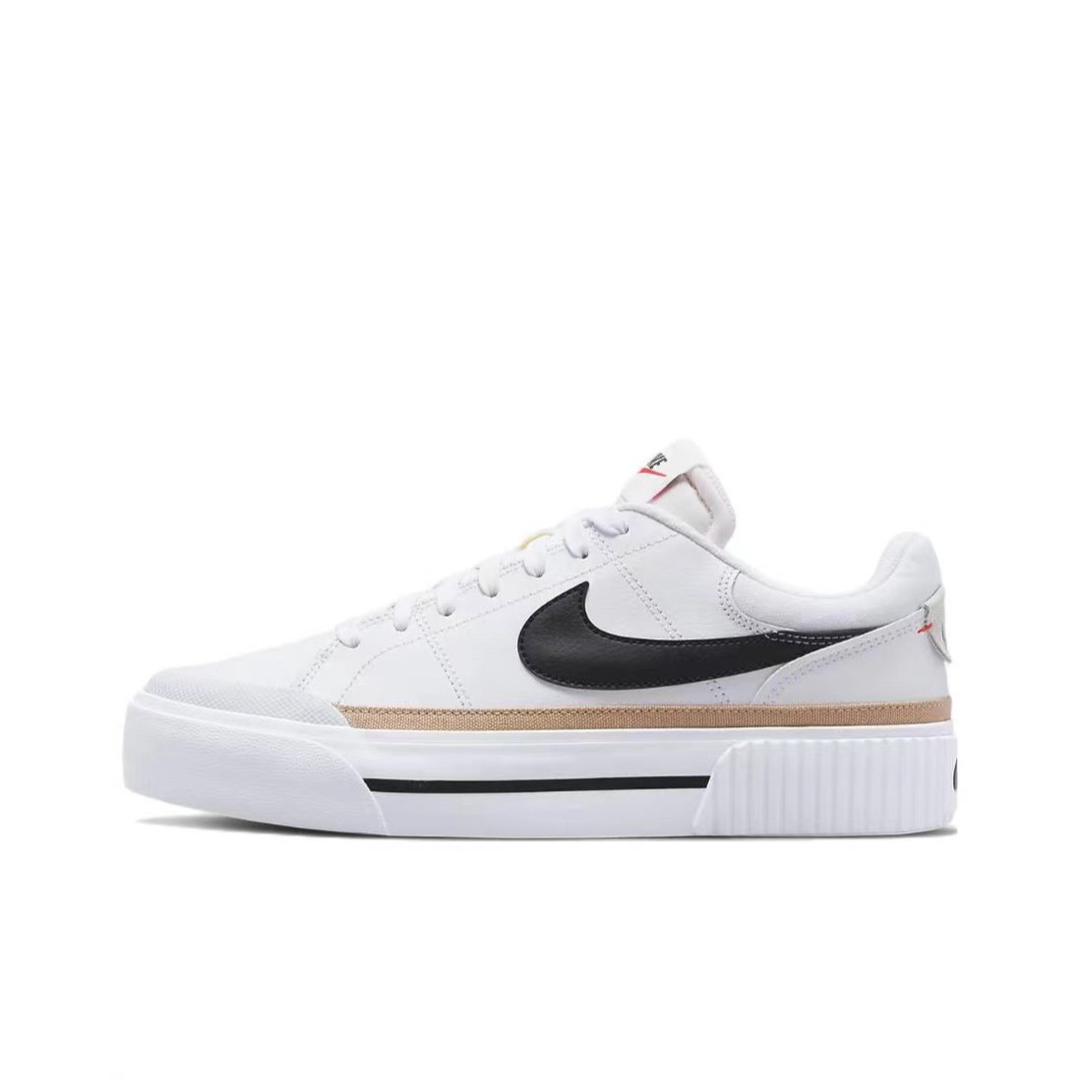 Nike/耐克Court Legacy Lift 厚底 增高黑白女款板鞋 DM7590-100