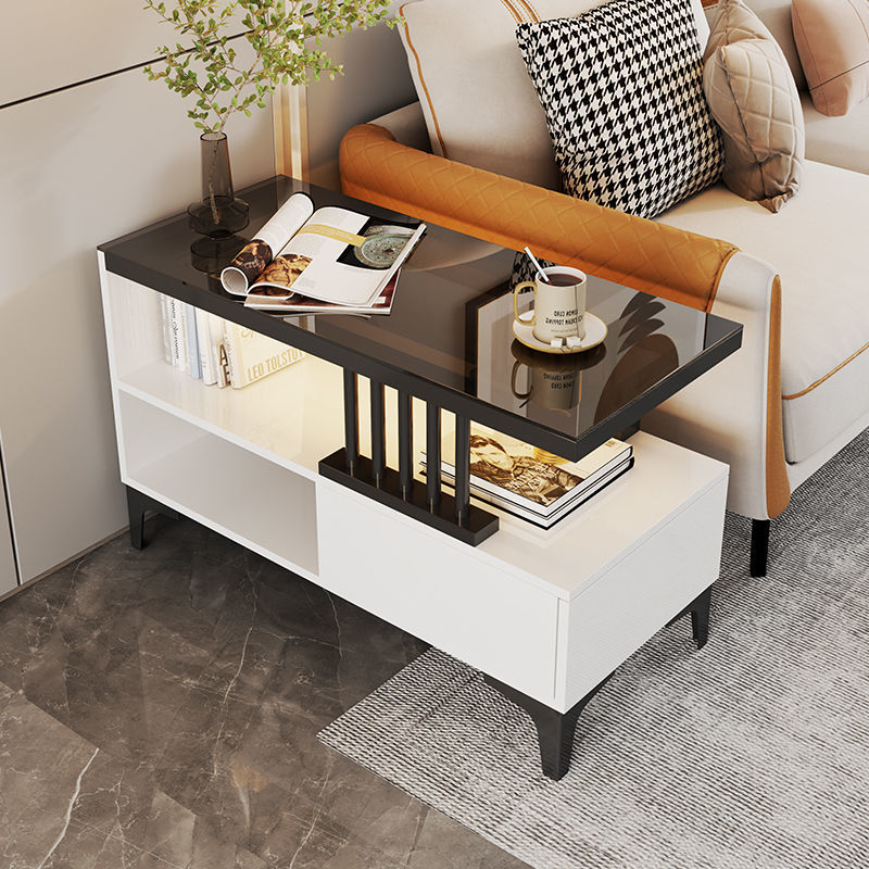 沙发边几侧边柜客厅家用小茶几角几轻奢简约现代茶桌窄边柜储物柜