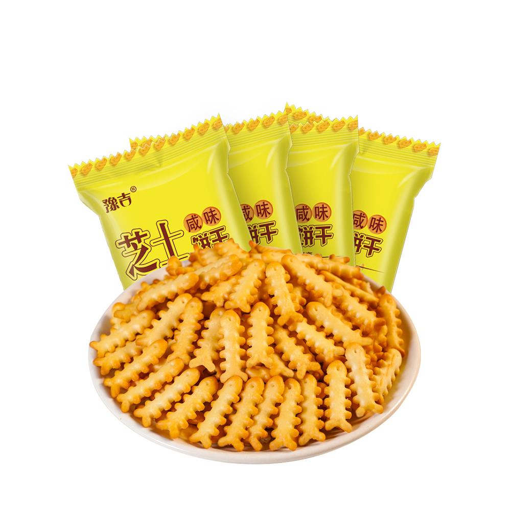 豫吉芝士咸味饼干早餐猴头菇菌数字鱼骨造型趣味零食小吃笋0g