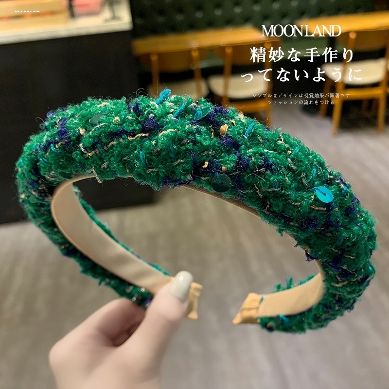 外出粗呢麻花发箍精致时尚头箍百搭质感防滑简约小众发捆显白新款