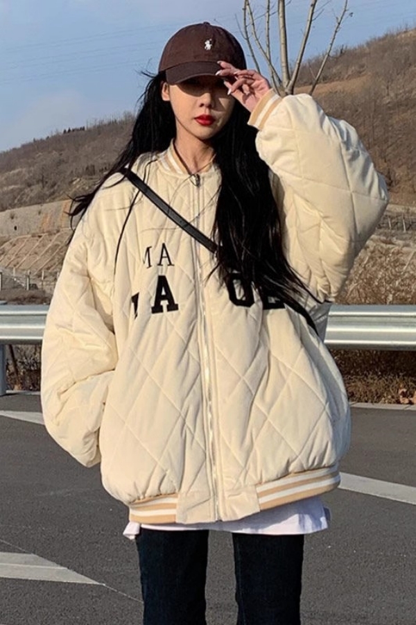 美式情侣棒球服棉服冬季新款加绒加厚保暖宽松韩版学生外套 2267