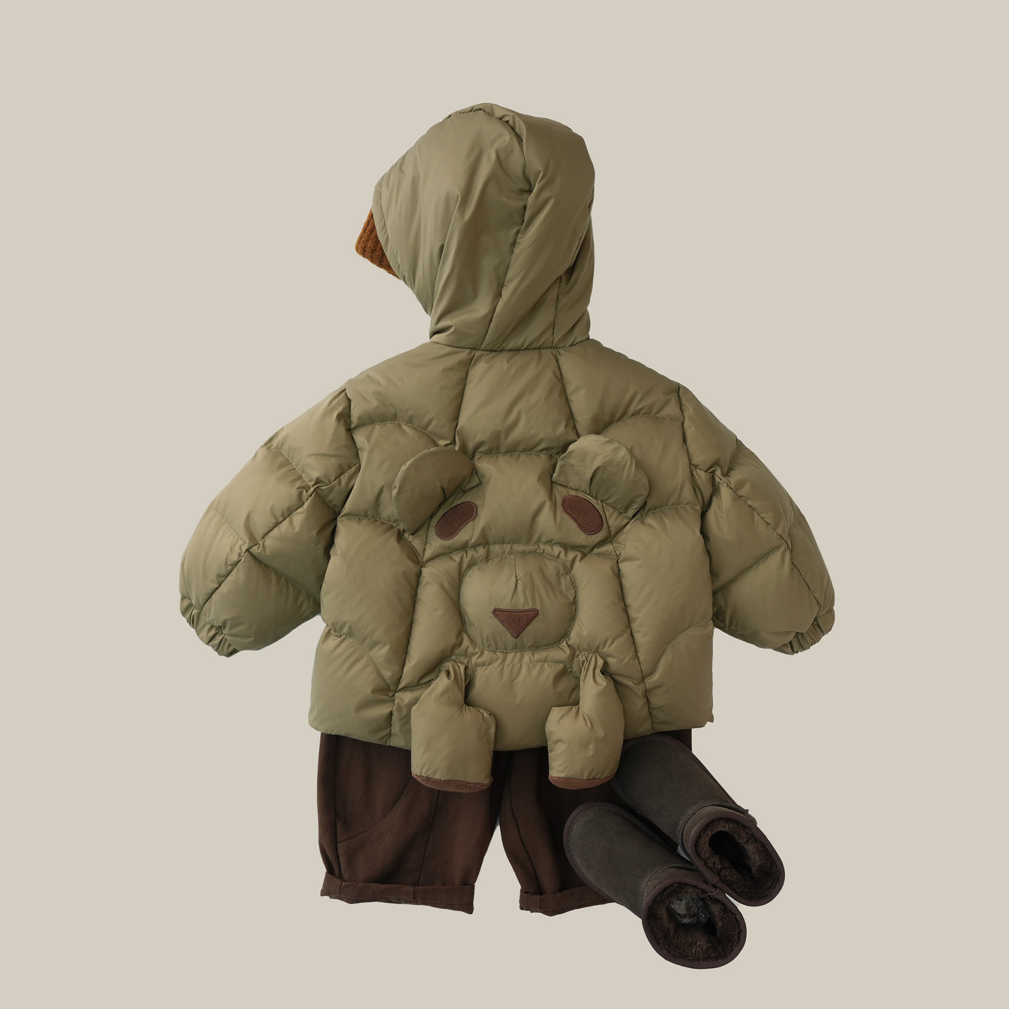 【点点】儿童加厚羽绒服新款男宝宝加厚连帽90白鸭绒羽绒服L23503