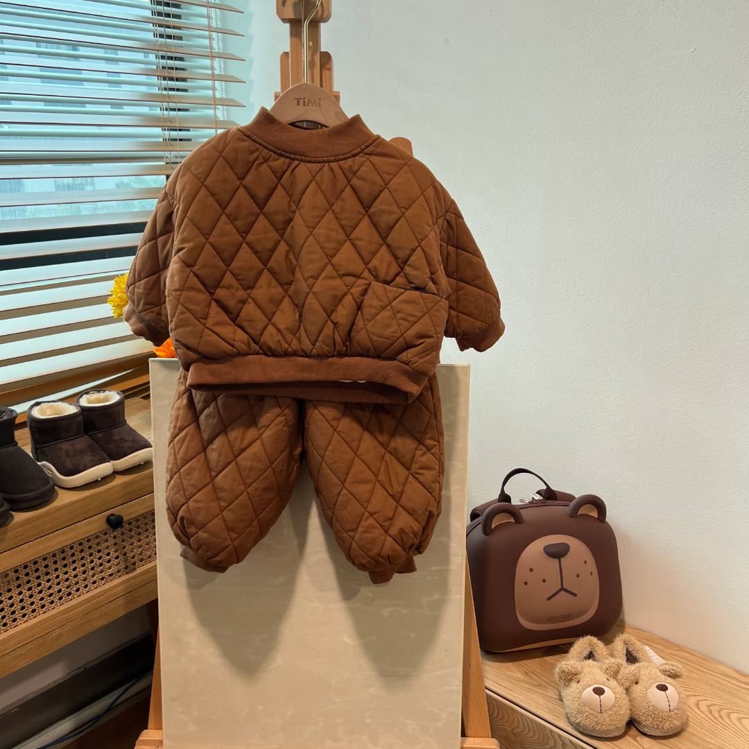 秋冬儿童棉衣外套韩版宽松洋气上衣男女宝宝夹棉套装棉服TM10154