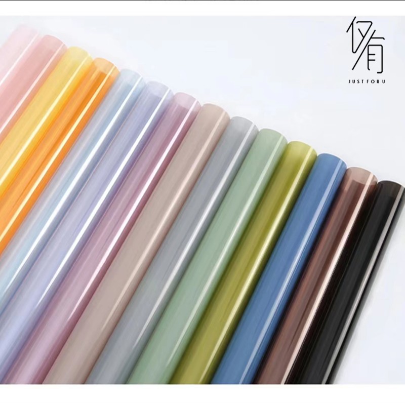 【仅有】彩色果冻膜鲜花防水水晶纸opp膜包花半透明花艺花店包装