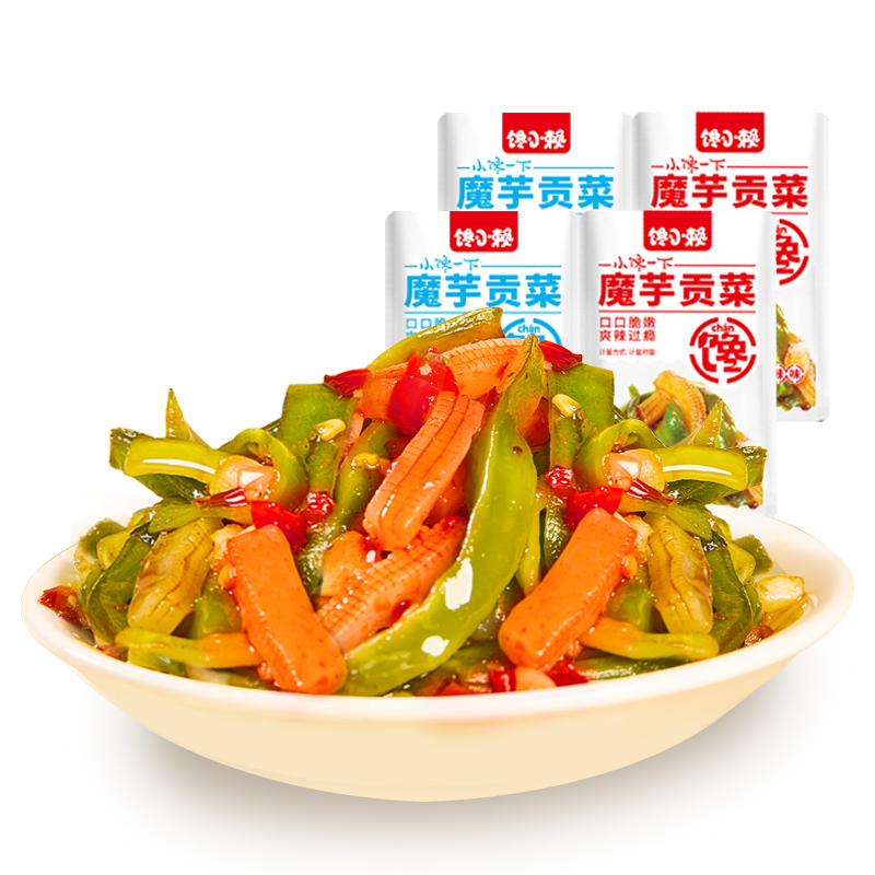 【8.9元20包】香辣脆爽魔芋贡菜开袋即食爆款辣味解馋办公室小零食